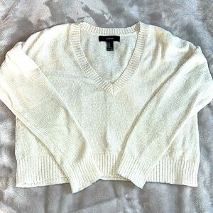 Forever 21 vNeck Long Sleeved Cropped Sweater